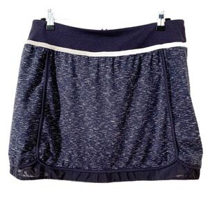 Brisas Heathered Blue and White Me ni Athletic Skirt Built in Shorts Mesh Detail